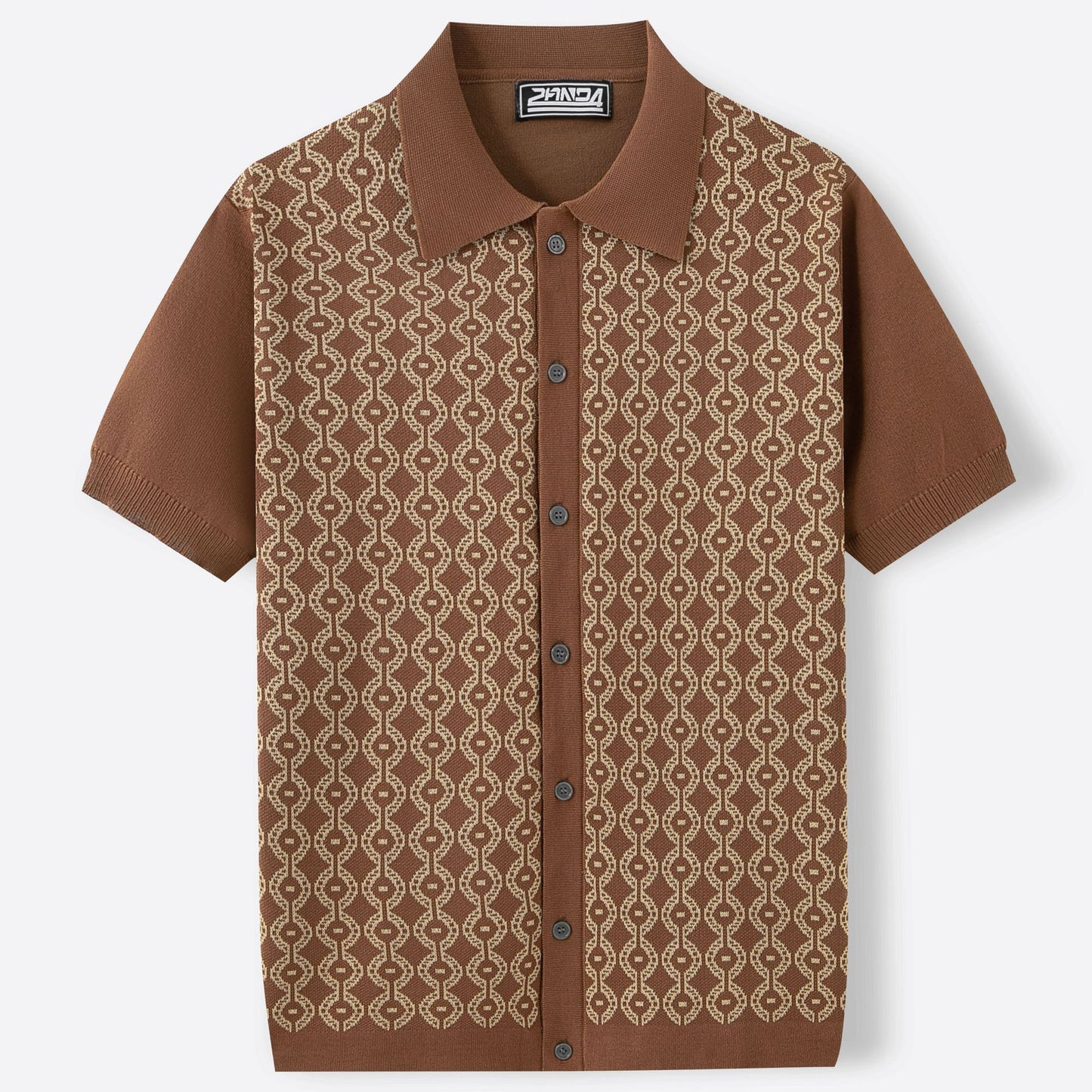 Ron – Cardigan en Tencel à Manches Courtes avec Jacquard pour Homme