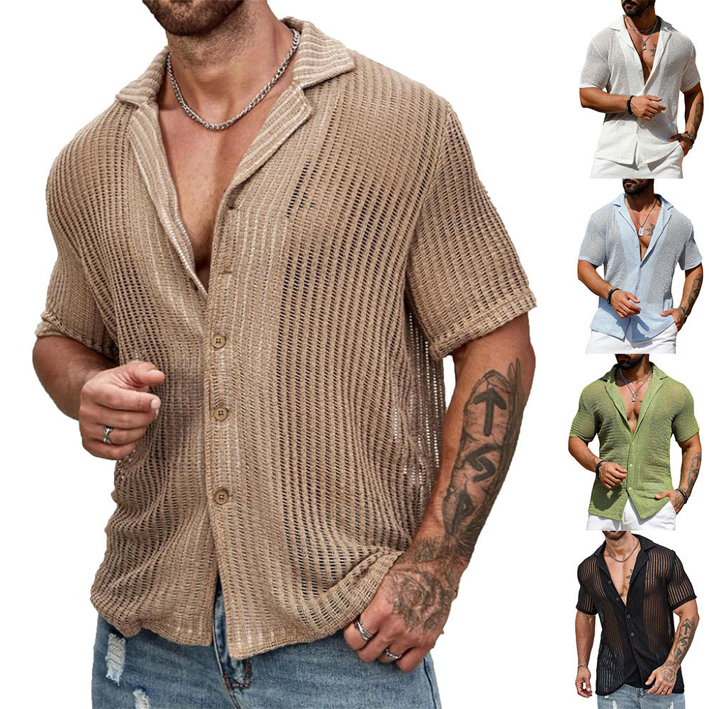 Jon – Chemise Cardigan Respirante à Manches Courtes