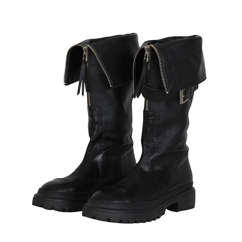 Leah – Bottes à Plateforme avec Boucle et Ceinture