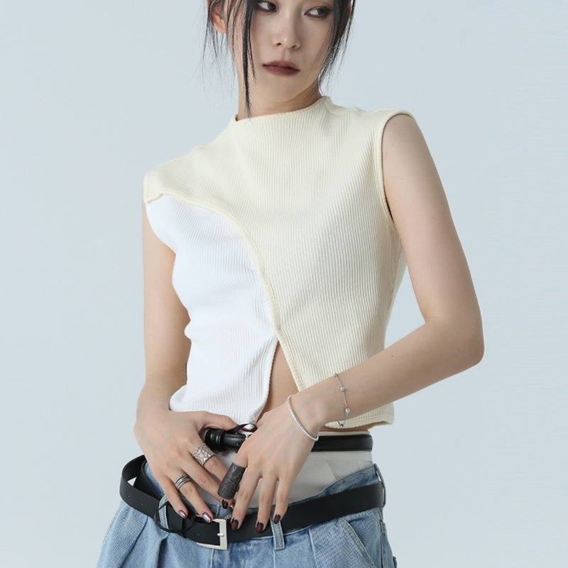 Francesca – T-shirt sans manches en coton ajusté et élégant