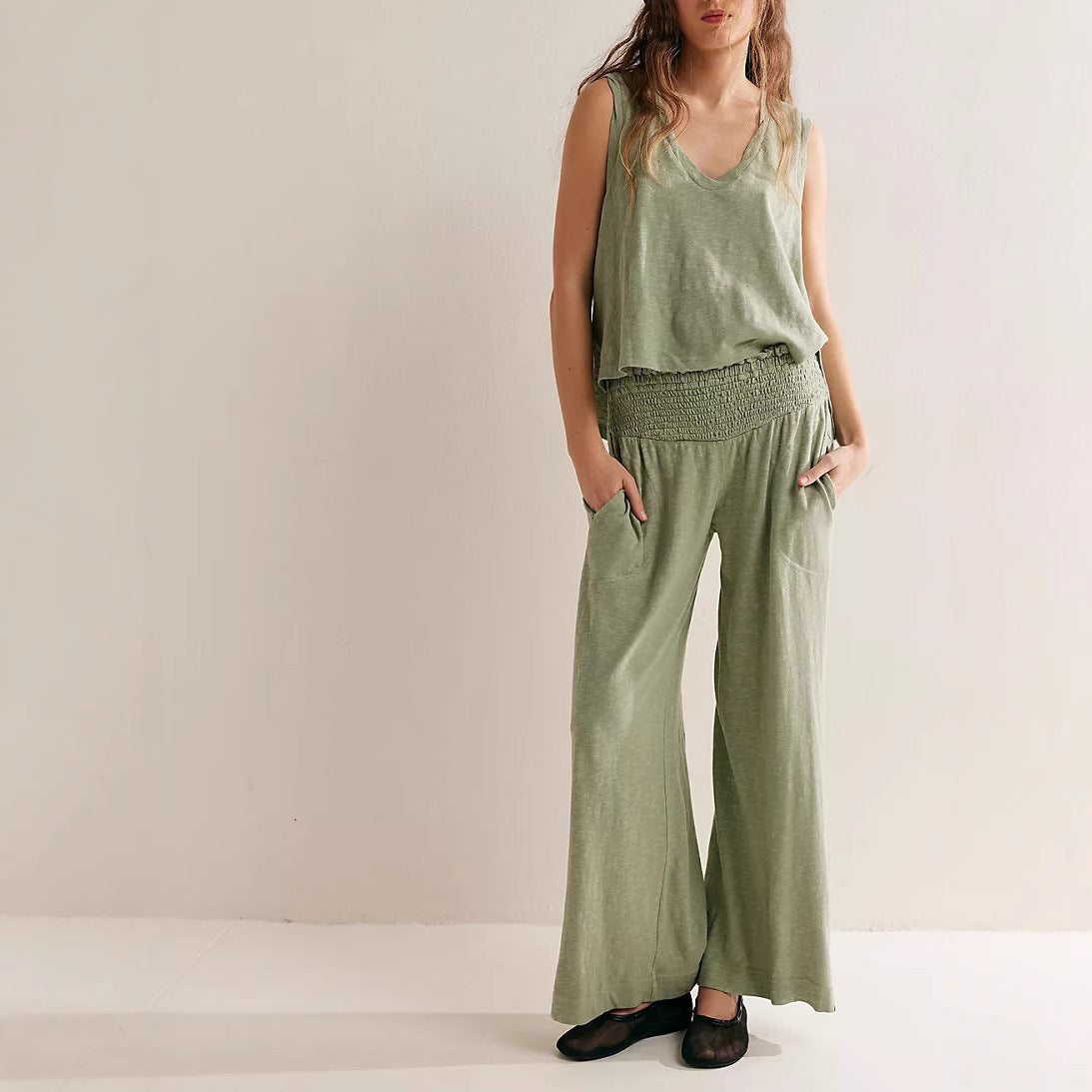 Lucy – Ensemble Deux Pièces en Maille à Taille Élastique