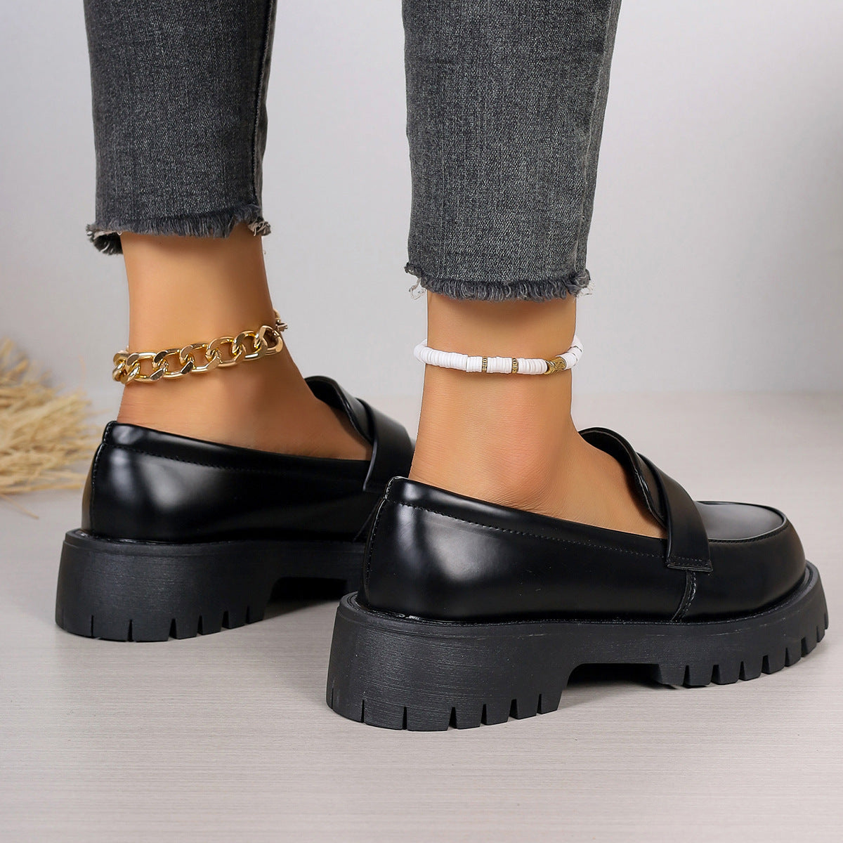 Clara – Chaussures Plateforme Style Britannique Noires
