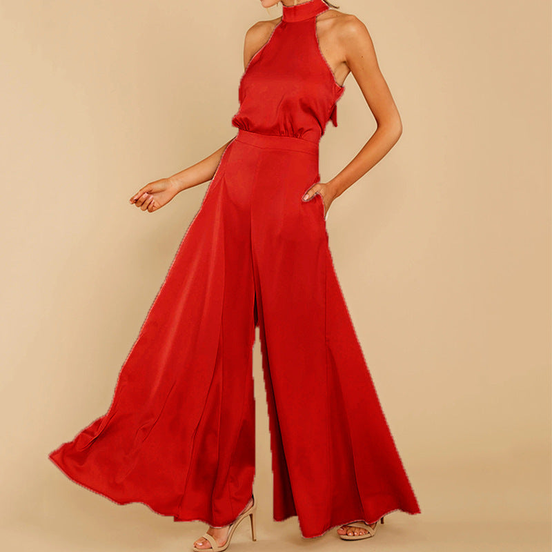 Ruby – Pantalon large taille haute sans bretelles