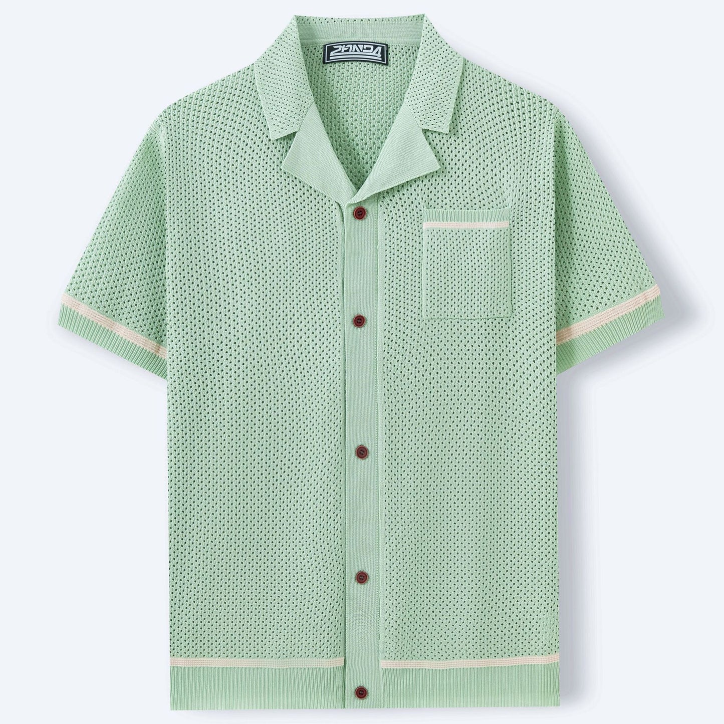 Mitchell – Polo à Col Cubain en Maille pour l'Été