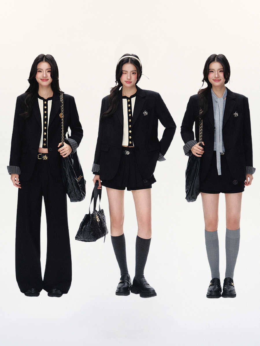 Donna – Veste de Costume Décontractée avec Manches Retroussées