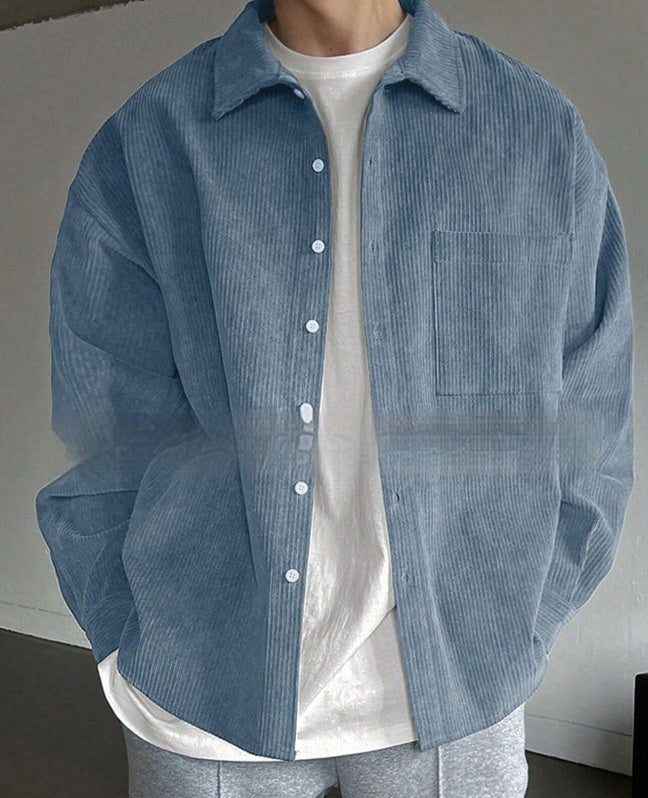 Spencer – Chemise Casual en Velours Côtelé à Manches Longues