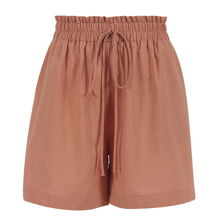 Sandra – Pantalon Large à Taille Haute avec Nœud