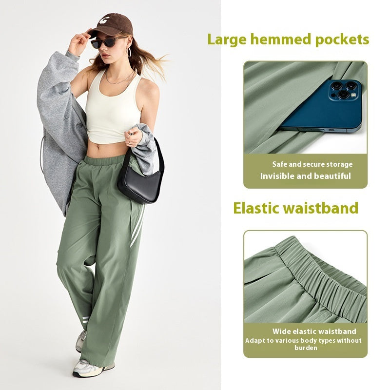Helen – Pantalon Large à Rayures Latérales