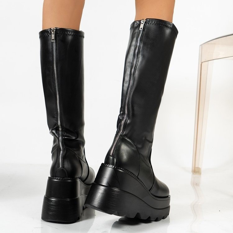 Jennifer – Bottes à Talons Compensés et Tube Étroit