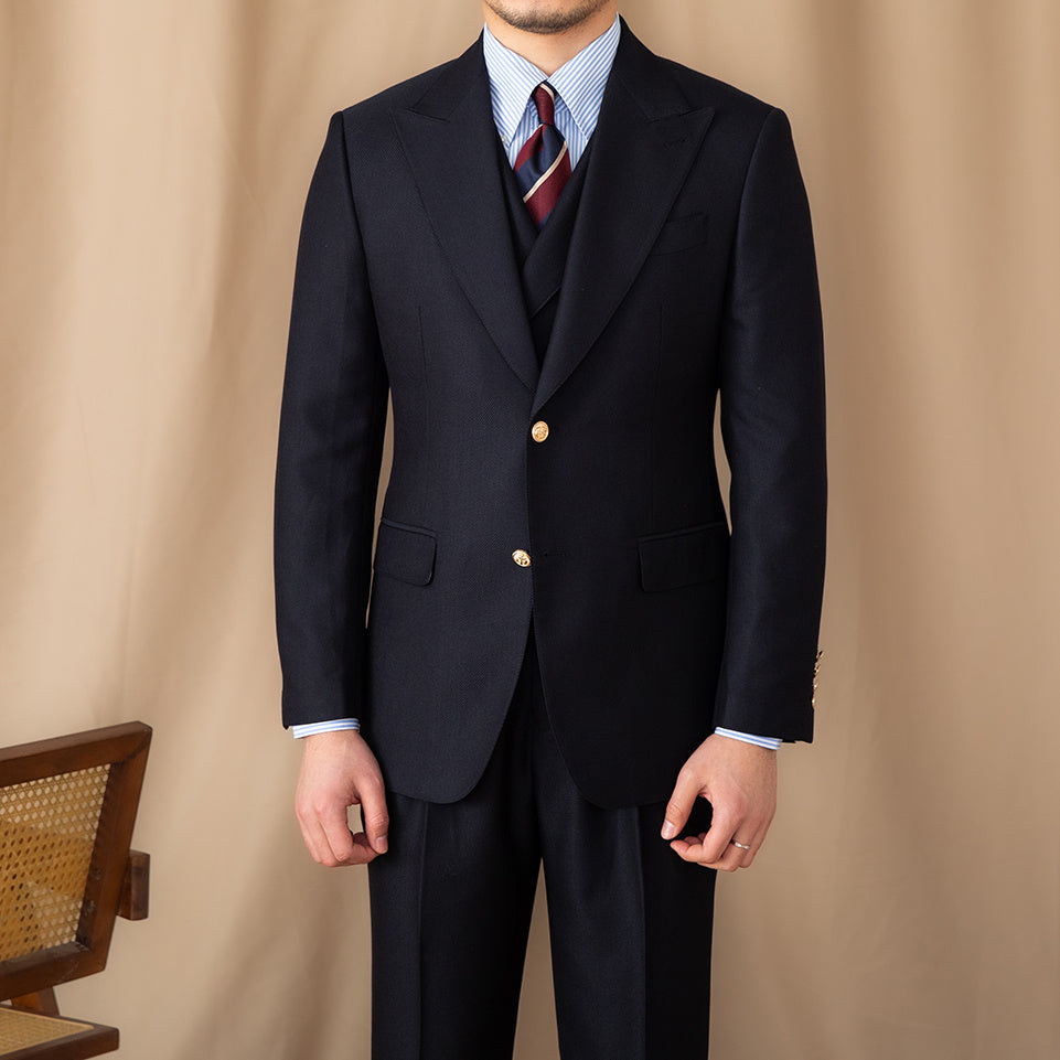 Kathleen – Costume Slim Bleu Marine à Trois Pièces