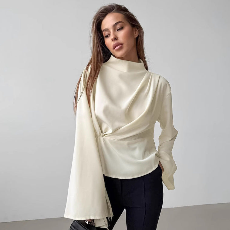 Lauren – Chemise en Chiffon à Manches Évasées et Fente