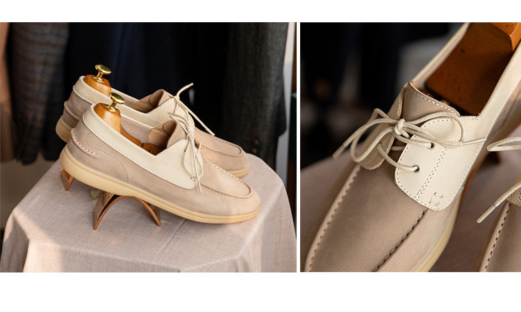 David – Chaussures de Voile Vintage à Lacets en Daim Végétalien Hautement Mercerisé