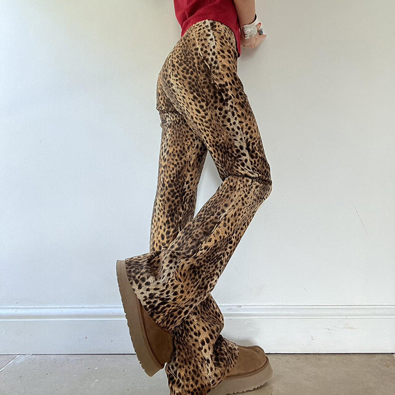 Angela – Pantalon Léopard Vintage Américain