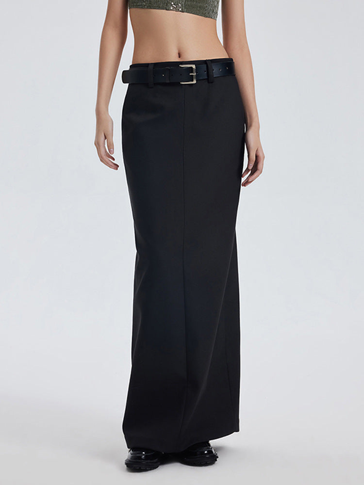 Fiona – Jupe Longue Fendue Taille Basse Évasée