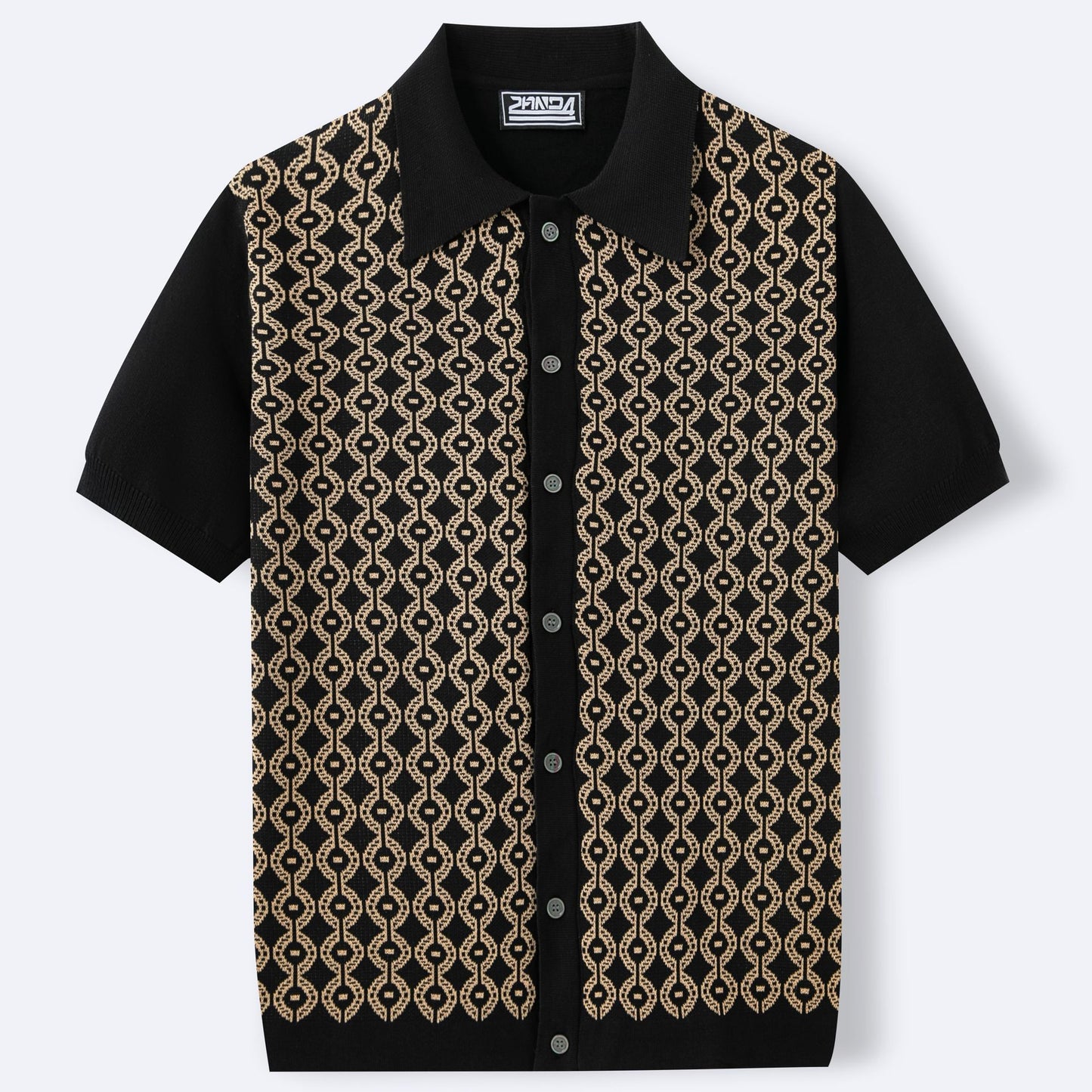 Ron – Cardigan en Tencel à Manches Courtes avec Jacquard pour Homme