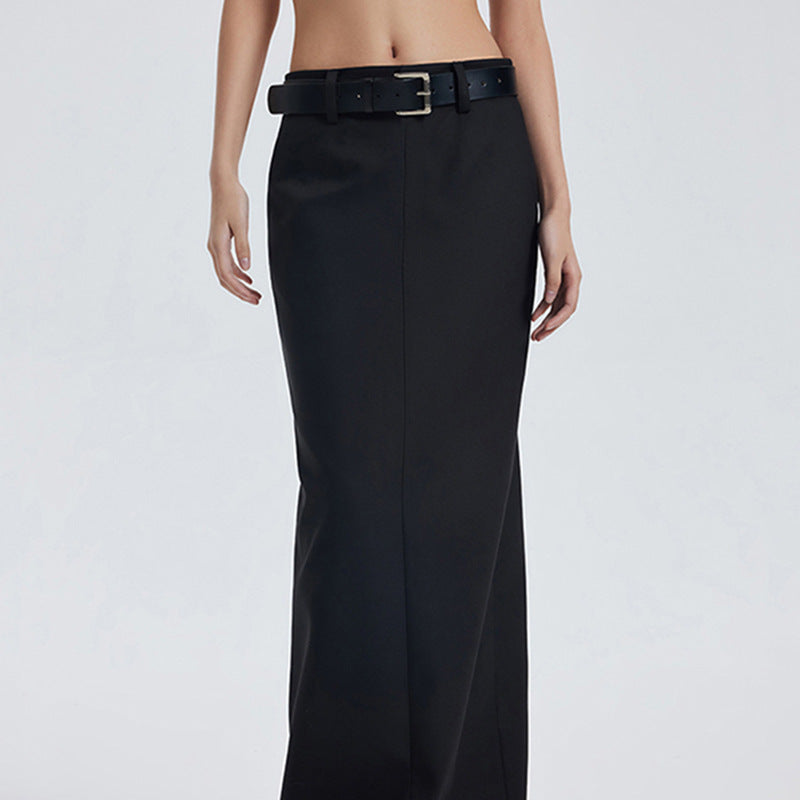 Fiona – Jupe Longue Fendue Taille Basse Évasée
