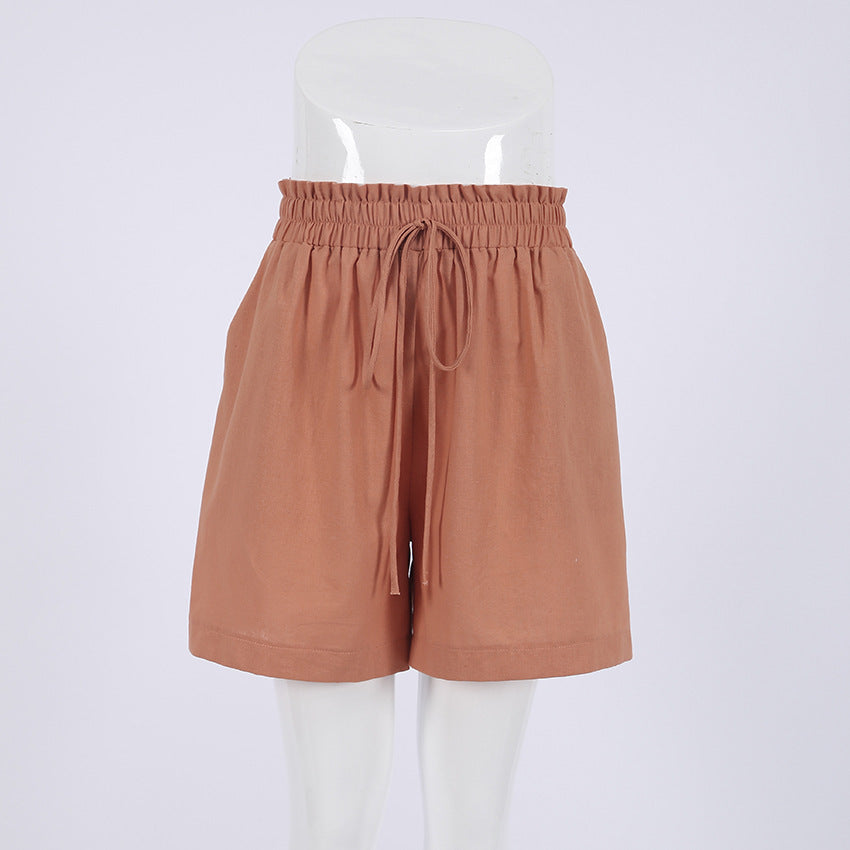 Sandra – Pantalon Large à Taille Haute avec Nœud