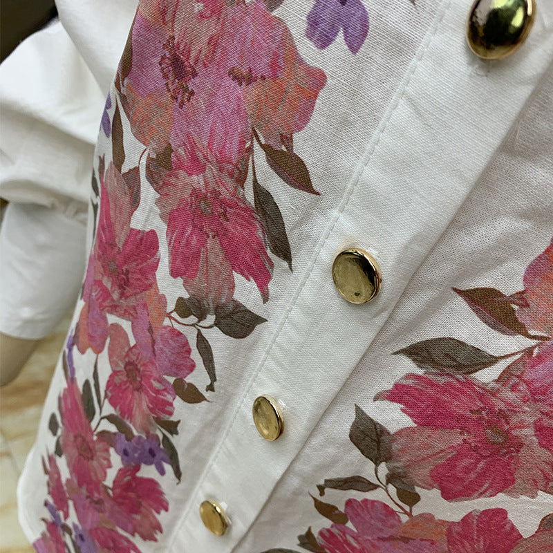 Jean – Chemise Ample à Manches Longues Imprimée