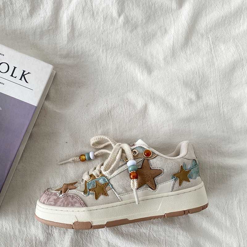 Denise – Baskets Casual à Semelle Épaisse Blanc