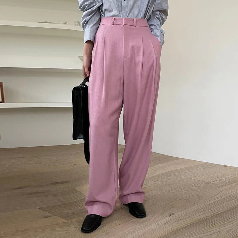 Rachel – Pantalon Droit Plissé Décontracté