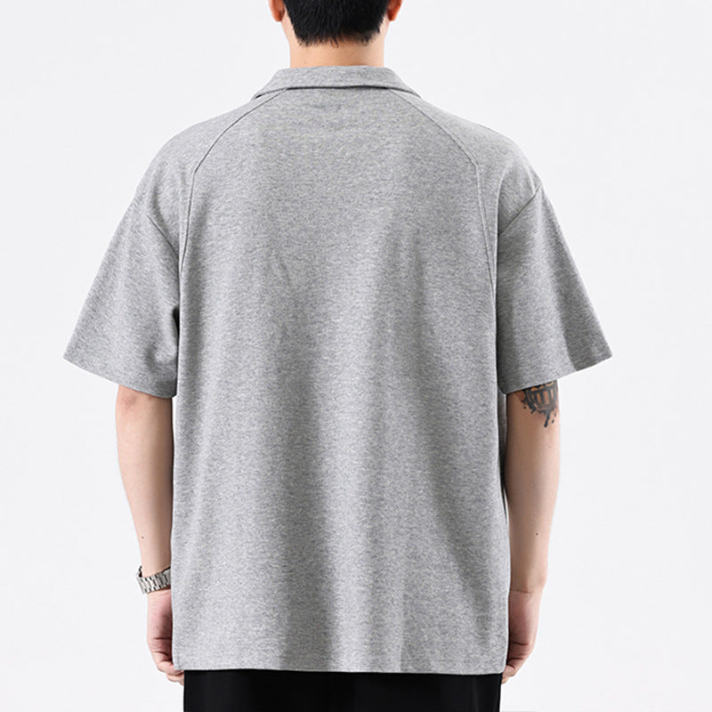 Jim – Chemise à Col Revers en Coton Perlé Lourd