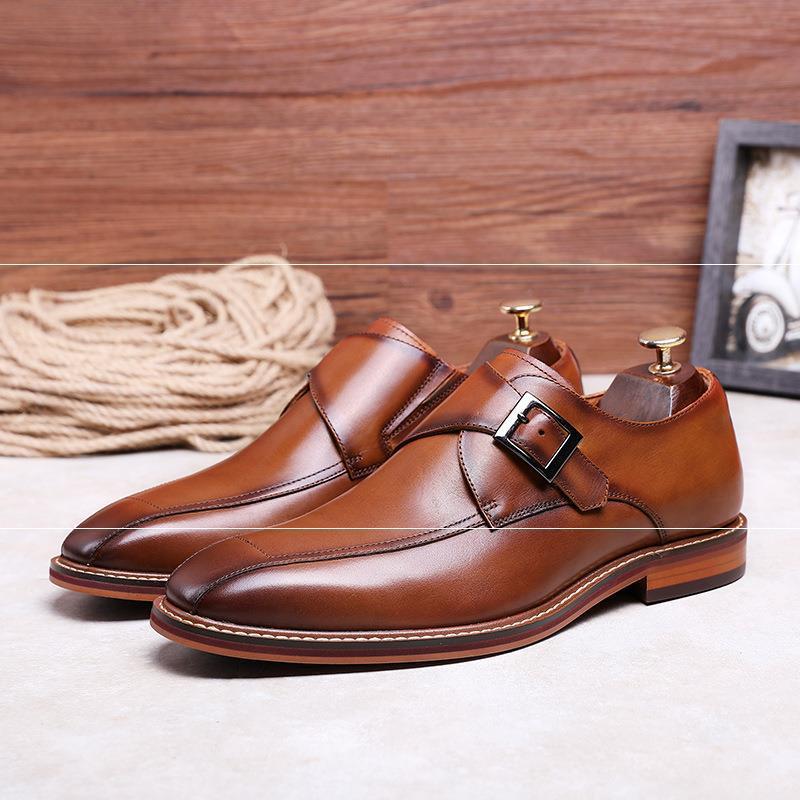 Damien – Chaussures Monk à Bout Carré en Cuir Vegan pour Homme