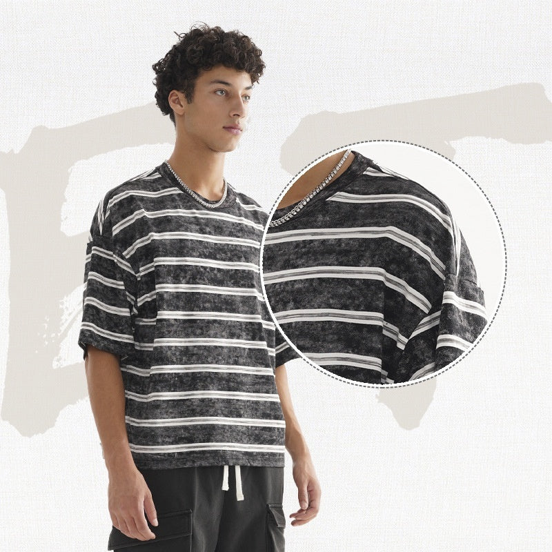 Barry – T-shirt Rayé Style Rétro pour Homme