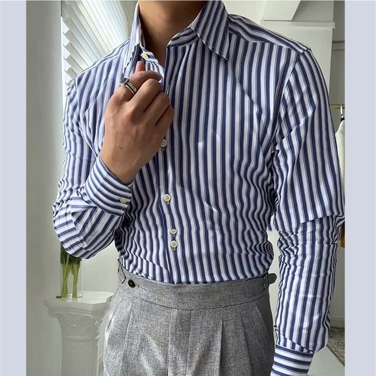 Terence – Chemise décontractée à manches longues épaules dénudées