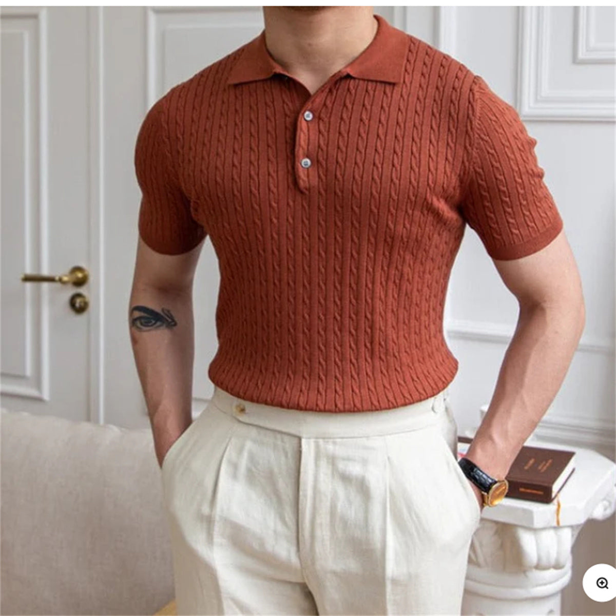 Gareth – Polo en Maille Extensible pour Homme