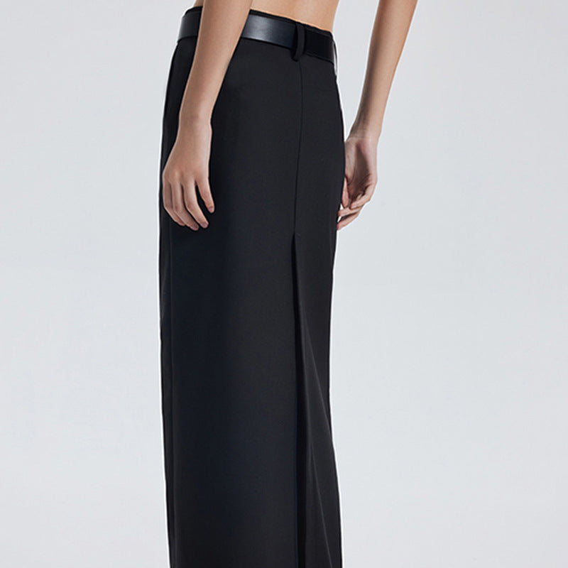 Fiona – Jupe Longue Fendue Taille Basse Évasée