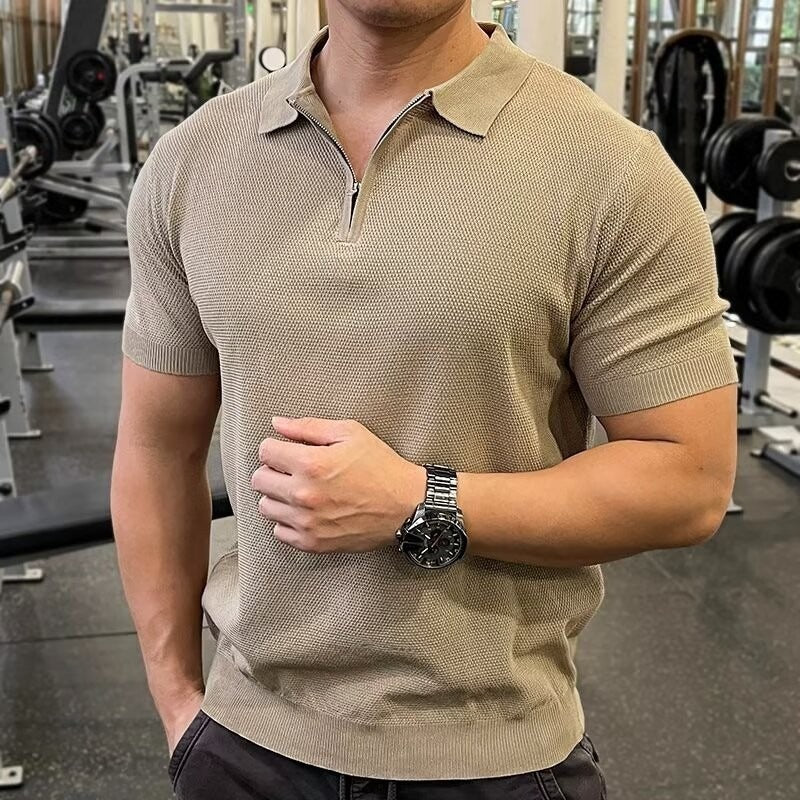 Terence – Polo Sport Décontracté à Fermeture Éclair pour Hommes