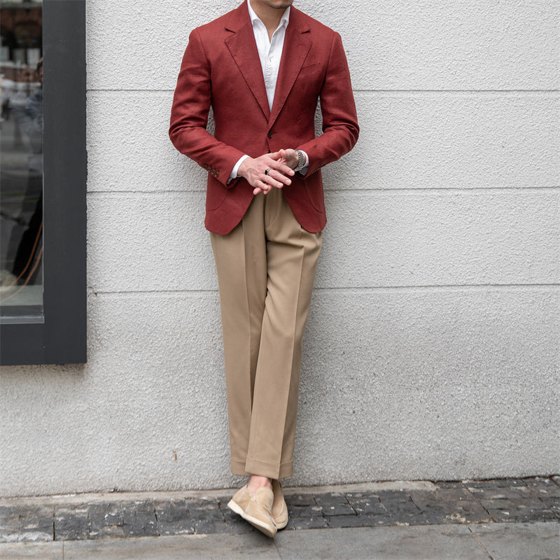 Stanley – Costume Slim Fit en Lin Pure de Haute Fabrication