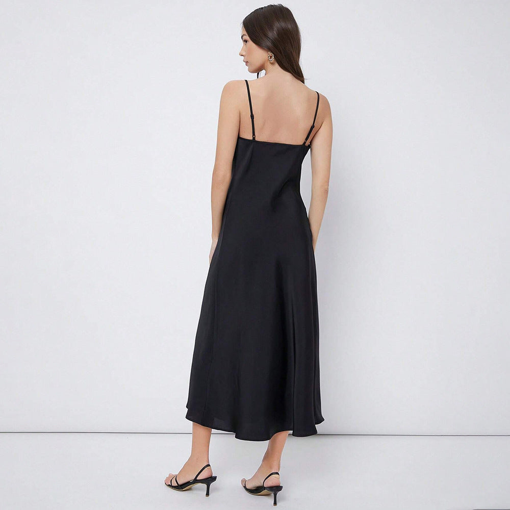 Audrey – Robe Satinée à Bretelles