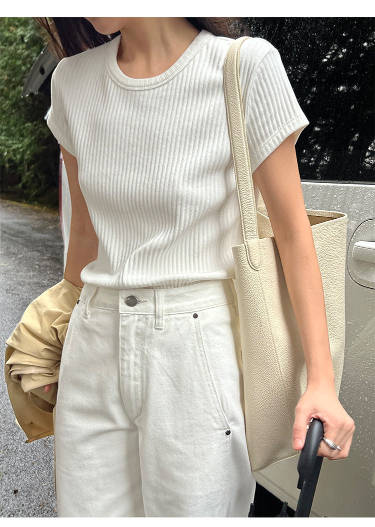 Anne – T-shirt à Manches Courtes avec Texture