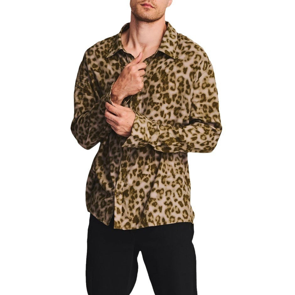 Stuart – Chemise Ample à Imprimé Léopard pour Hommes