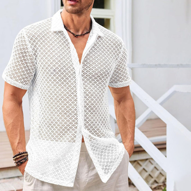 Eric – Chemise à Manches Courtes en Maille pour Homme