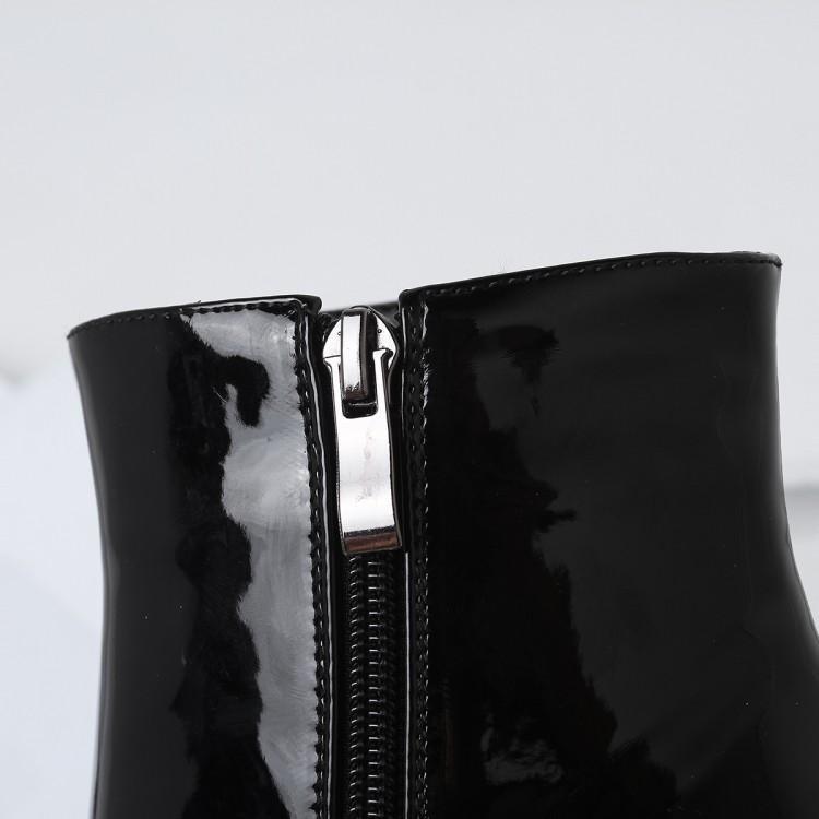 Emma – Bottines Courtes à Talons Épais Or et Argent Grande Taille