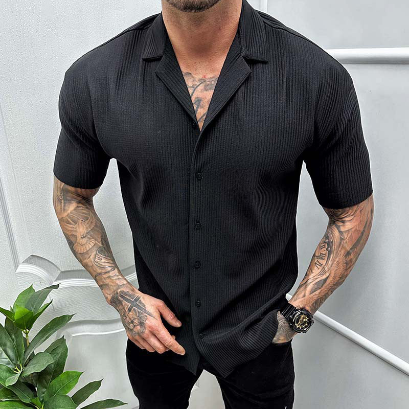 George – Chemise à Manches Courtes en Couleurs Unies pour Homme