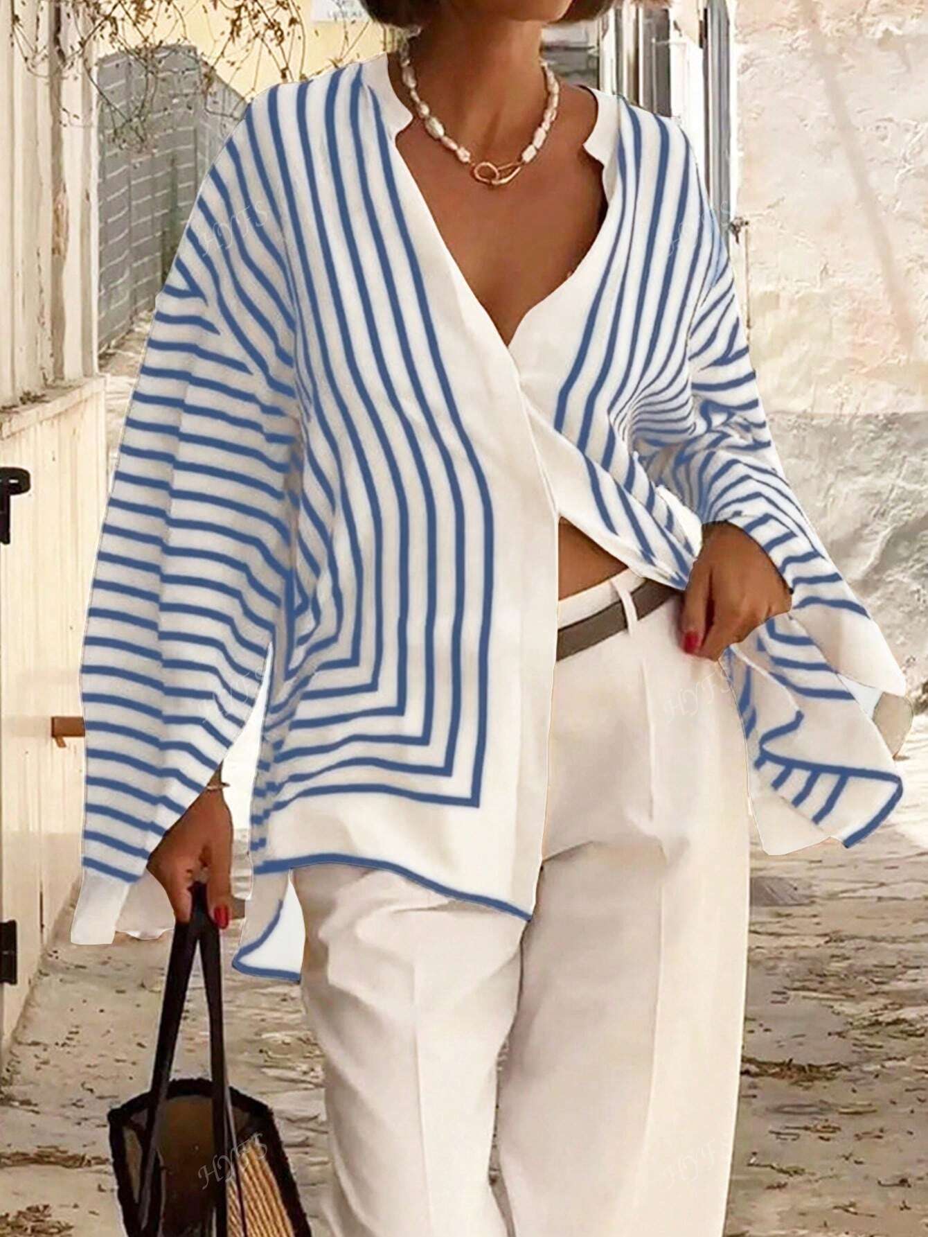 Judith – Blouse Élégante à Rayures et Coupe Ample