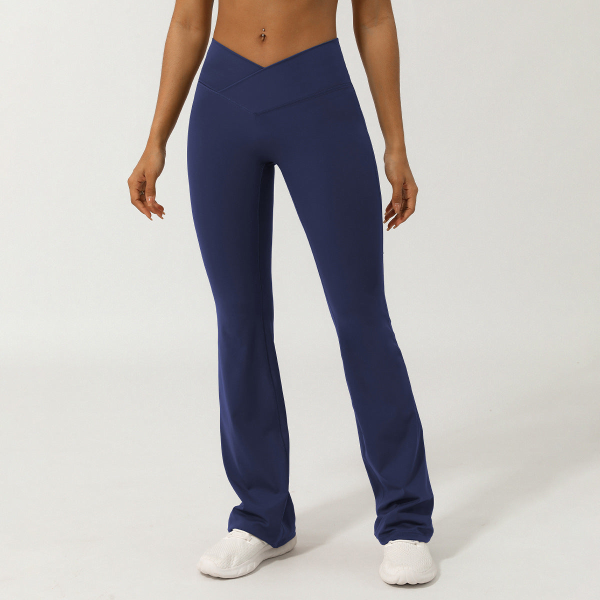 Deborah – Pantalon Large Croisé Taille V en Tissu Doux