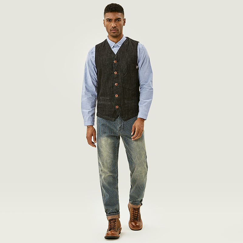 Denis – Jeans Rayés Rétro Amples