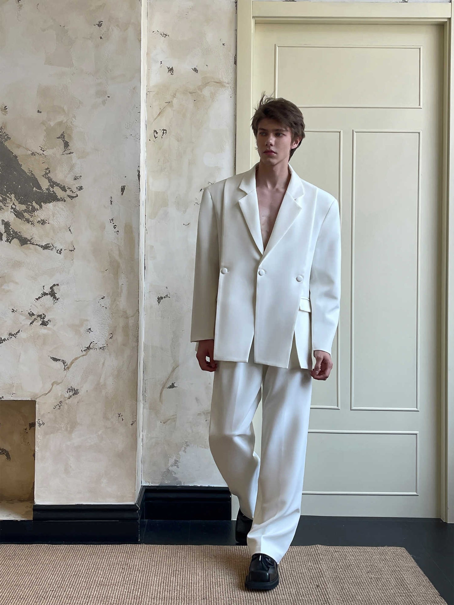 Doug – Ensemble Costume Minimaliste Haute Gamme à Couleur Unie