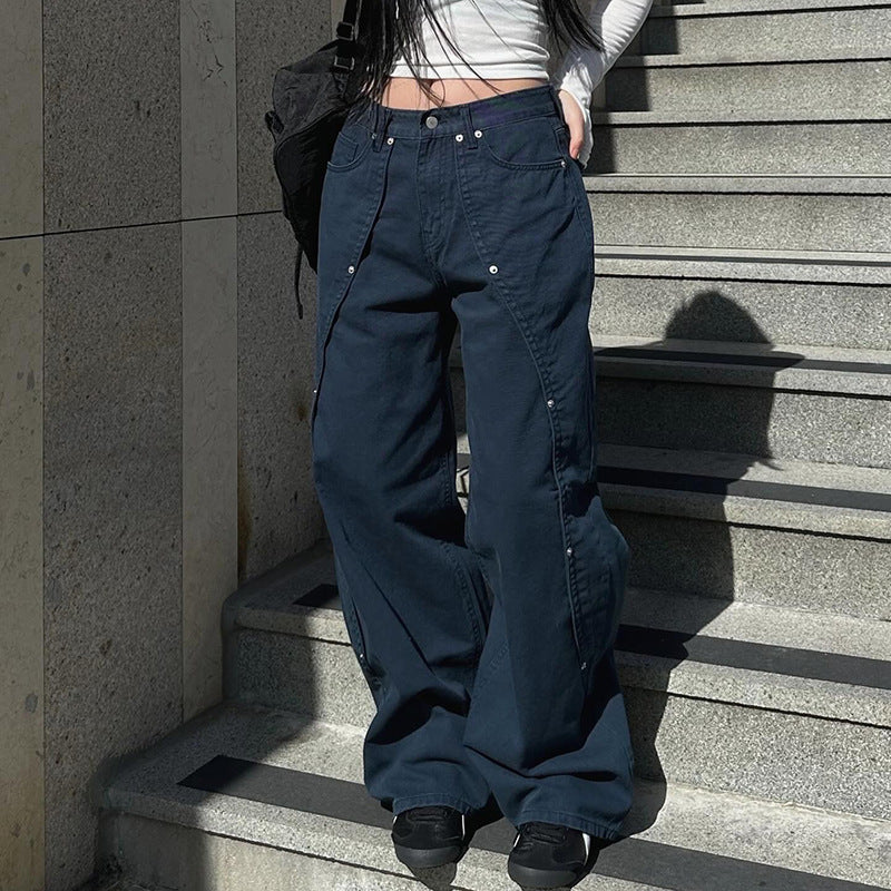 Amanda – Jeans Droits Amples Irréguliers