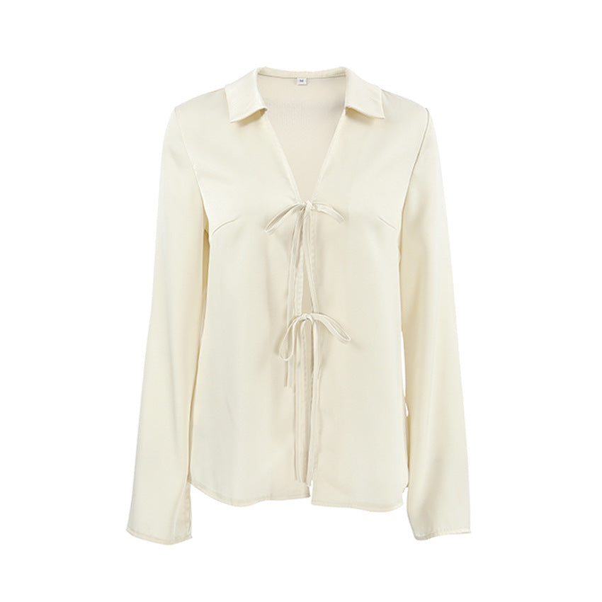 Tracy – Cardigan Ample en Satin Abricot pour Femmes