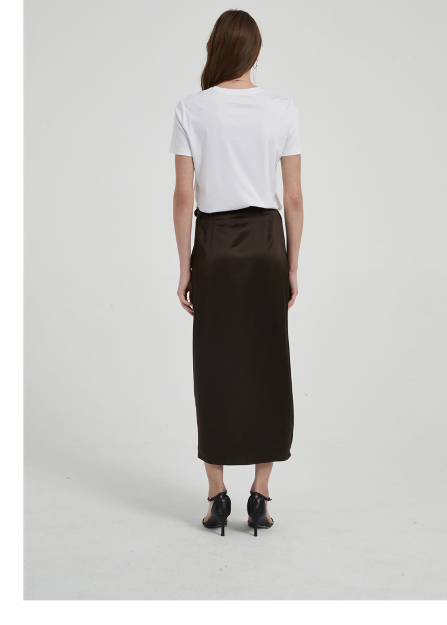 Hannah – Jupe Longue Fendue en Triacétate Léger Drapé pour Femme