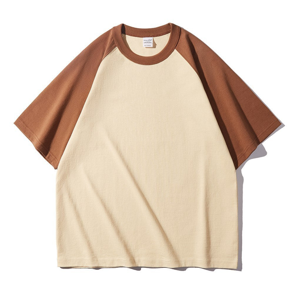 Samuel – T-shirt Épais à Manches Courtes Raglan Contrastées