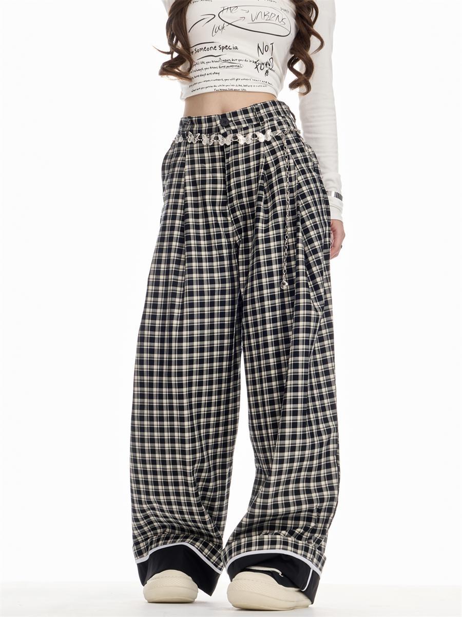 Caroline – Pantalon à carreaux ample pour femmes