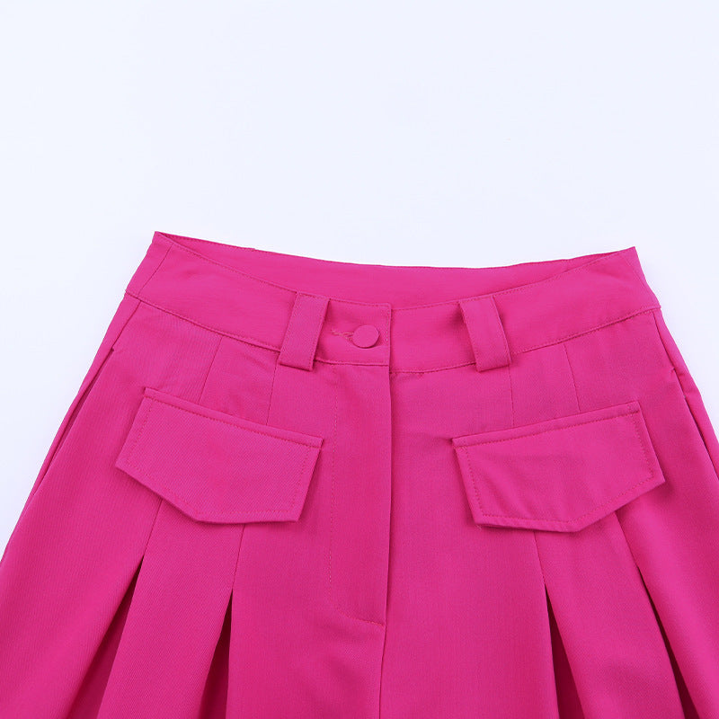 Sophie – Pantalon Large Plissé avec Poches
