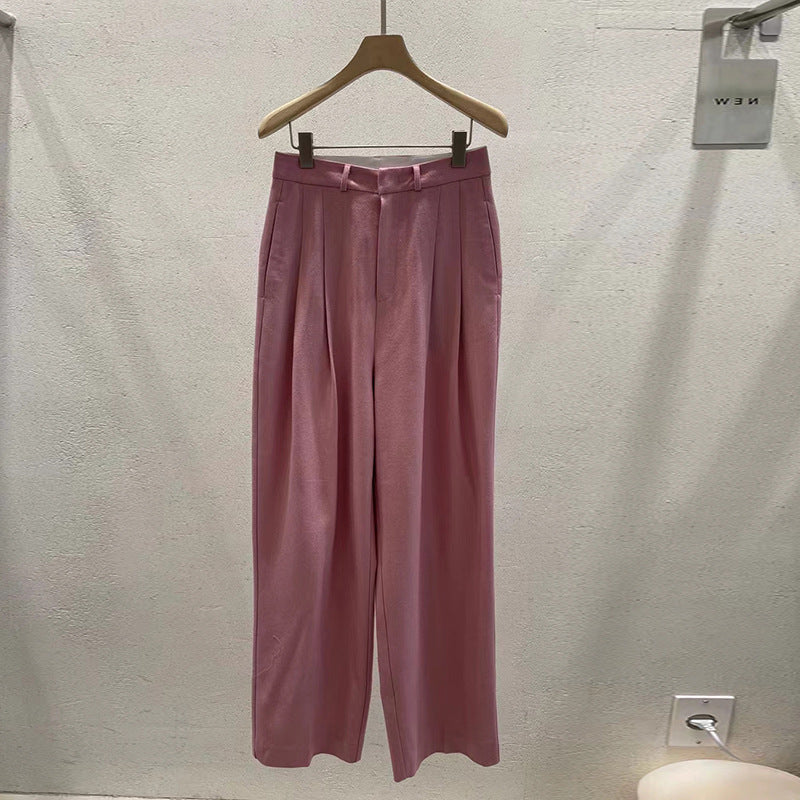 Rachel – Pantalon Droit Plissé Décontracté