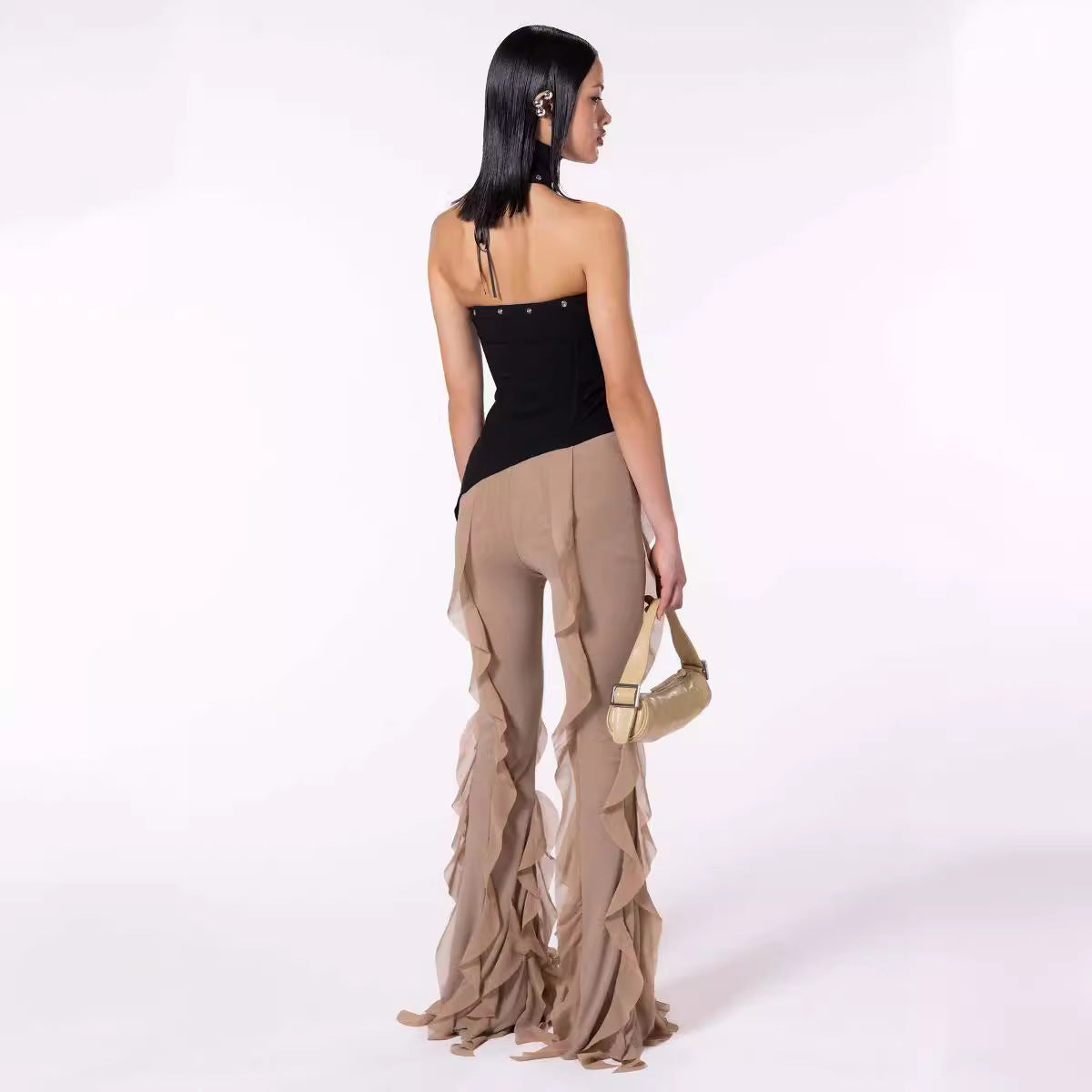 Jennifer – Pantalon Évasé Micro Ajusté pour Femmes